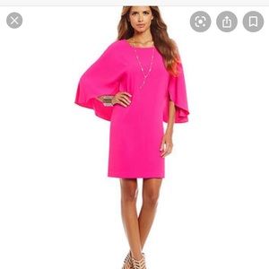 Gianni Bini HOT PINK cape style dress Medium